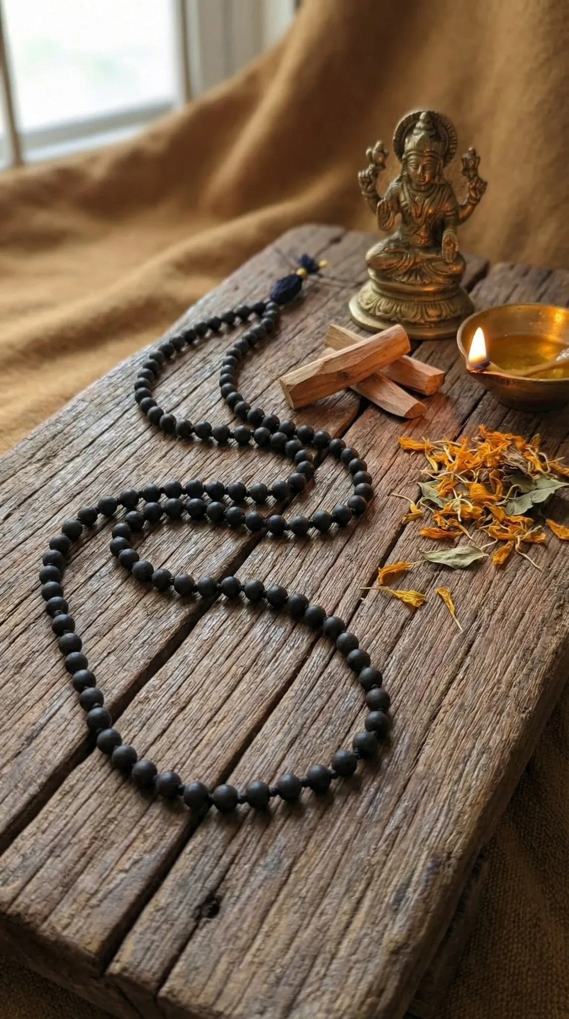 Original Karungali Jap Mala Black Ebony Mala