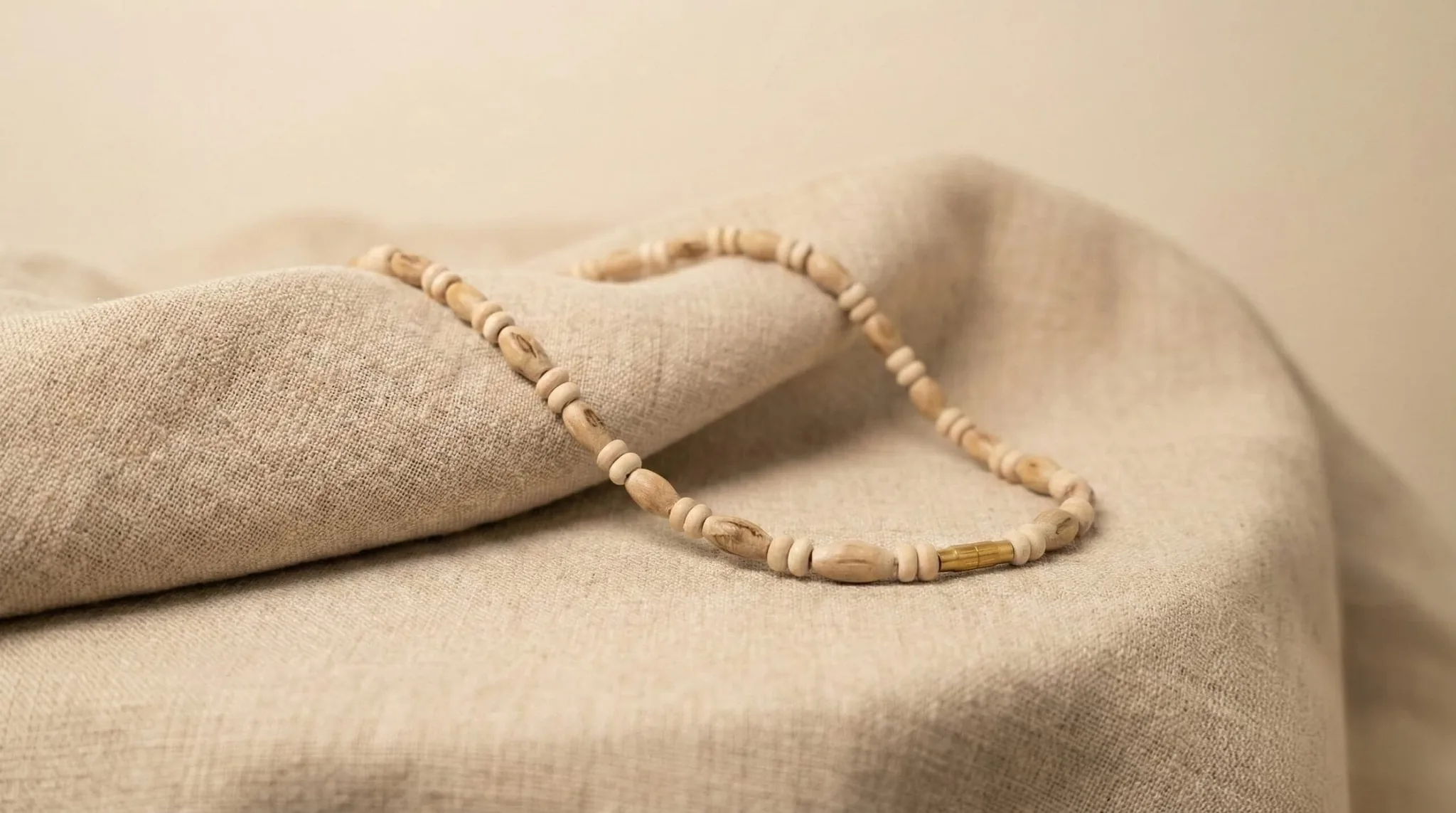 Original Tulsi Kanthi Mala, 1 Round Sacred Basil Wood Necklace
